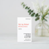 Carte De Visite Blanc, corail : Moderne ! (Debout devant)