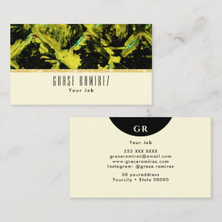 Carte De Visite Blanc crème | Chic Faux Parties scintillant or Mon