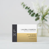 Carte De Visite Blanc cuir or (Debout devant)