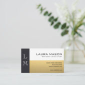 Carte De Visite Blanc cuir or (Debout devant)