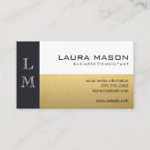 Carte De Visite Blanc cuir or (Devant)