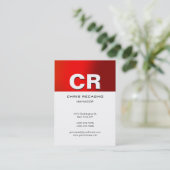 Carte de visite blanc de bande rouge verticale (Debout devant)