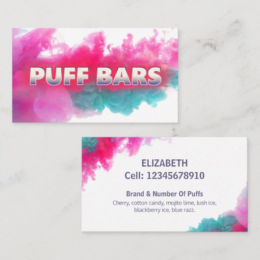 Carte de visite blanc de bandes jetables (Devant / Derrière)