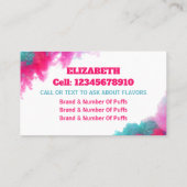 Carte de visite blanc de bandes jetables (Dos)