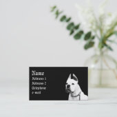 Carte de visite blanc de boxeur (Debout devant)