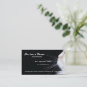 Carte de visite blanc de chat (Debout devant)