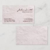 Carte de visite blanc de comptable de texture de (Devant / Derrière)