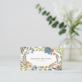 Carte de visite blanc de couronne de fleurs (Debout devant)