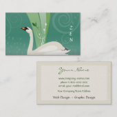 Carte de visite blanc de cygne (Devant / Derrière)