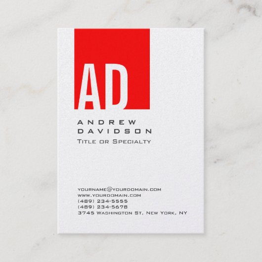 Carte de visite blanc de la bande rouge tendance (Devant)