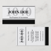 Carte De Visite Blanc de la rayure 1040 de préparation d'impôts (Devant / Derrière)
