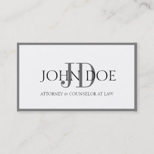 Carte De Visite Blanc de mandataire/monogramme/frontière de