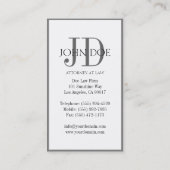 Carte De Visite Blanc de mandataire/monogramme/frontière de (Dos)