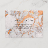 Carte de visite blanc de marbre et d'en cuivre (Dos)