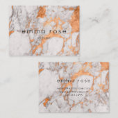 Carte de visite blanc de marbre et d'en cuivre (Devant / Derrière)