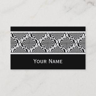 Carte De Visite Blanc de noir de motif d'hypnose + votre texte