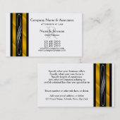 Carte De Visite Blanc de noir d'or de mandataire d'avocat (Devant / Derrière)