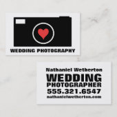 Carte de visite blanc de photographie de mariage (Devant / Derrière)