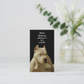 Carte de visite blanc de pitbull (Debout devant)