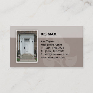 Carte de visite blanc de porte d'immobiliers