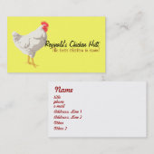 Carte de visite blanc de poulet (Devant / Derrière)
