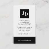 Carte De Visite Blanc de rayure de mandataire/blanc (Dos)