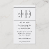 Carte De Visite Blanc de rayure de vieux routier d'immobiliers (Dos)