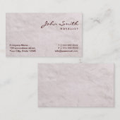 Carte de visite blanc de romancier de texture de (Devant / Derrière)
