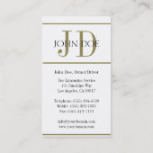 Carte De Visite Blanc de service de limousine/rayure d'or (Dos)