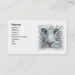 Carte de visite blanc de tigre