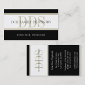 Carte De Visite Blanc dentaire de DDS de rayures de Tan de bureau (Devant / Derrière)