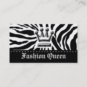 Carte De Visite BLANC d'IMPRESSION de ZÈBRE de 311-CROWN