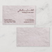 Carte de visite blanc d'ingénieur de pétrole de (Devant / Derrière)