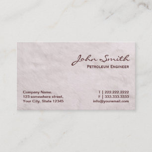 Carte de visite blanc d'ingénieur de pétrole de