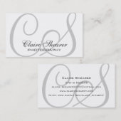 Carte de visite blanc d'initiales (Devant / Derrière)