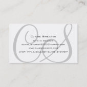 Carte de visite blanc d'initiales (Dos)