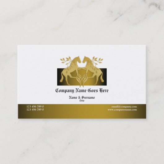 Carte De Visite Blanc d'or de vente de profil d'affaires de cheval (Devant)