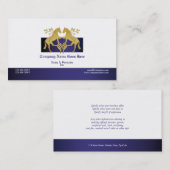 Carte De Visite Blanc d'or de vente de profil d'affaires de cheval (Devant / Derrière)