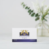 Carte De Visite Blanc d'or de vente de profil d'affaires de cheval (Debout devant)