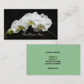 Carte de visite blanc d'orchidées (Devant / Derrière)