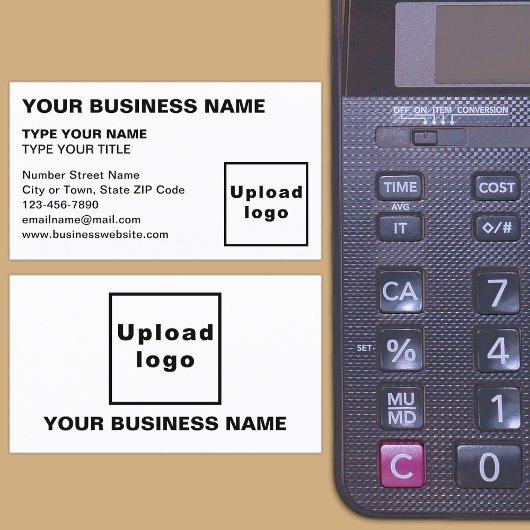 Carte de visite blanc du texte aligné à gauche