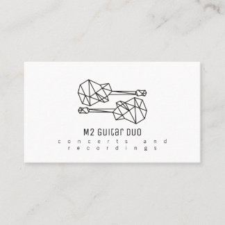 carte de visite blanc duo guitare avec deux guitar