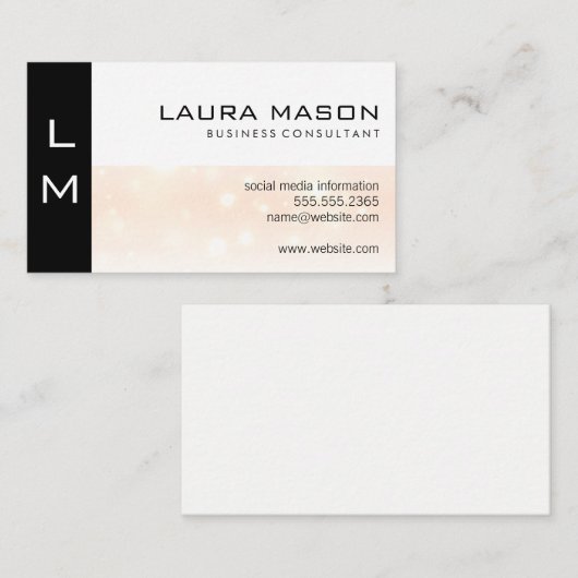 Carte de visite blanc éclat noir (Devant / Derrière)