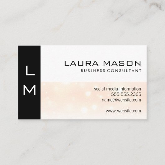 Carte de visite blanc éclat noir (Devant)