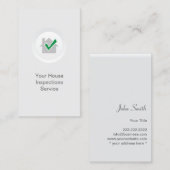 Carte De Visite Blanc élégant d'inspection de sécurité à la maison (Devant / Derrière)