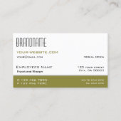Carte De Visite Blanc élégant Olive Simple et professionnel (Dos)