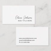 Carte de visite blanc élégant professionnel (Devant / Derrière)