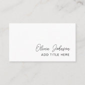 Carte de visite blanc élégant professionnel (Devant)