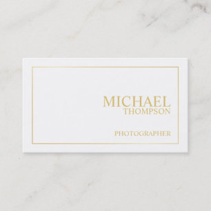Carte De Visite Blanc élégant professionnel et or