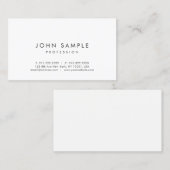 Carte De Visite Blanc élégant professionnel moderne de conception (Devant / Derrière)